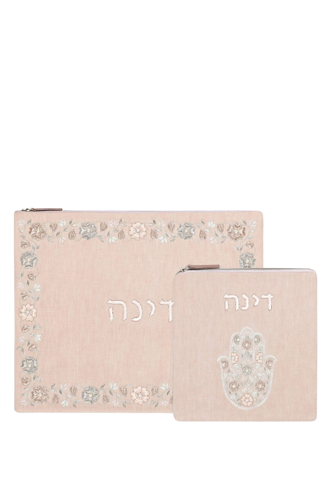 Dinah Linen Tallit and Tefillin Bag, Set