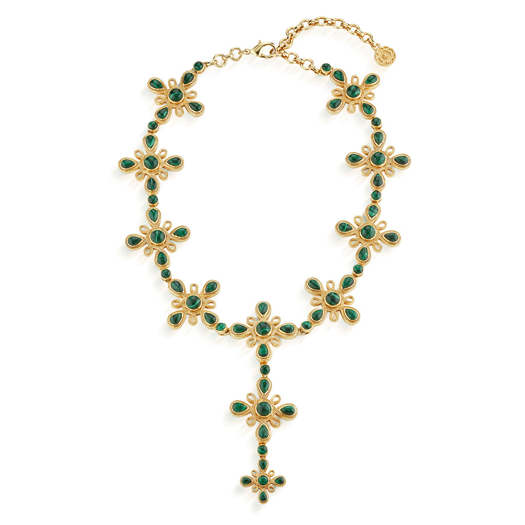 Monique Gem Convertible Necklace in Malachite