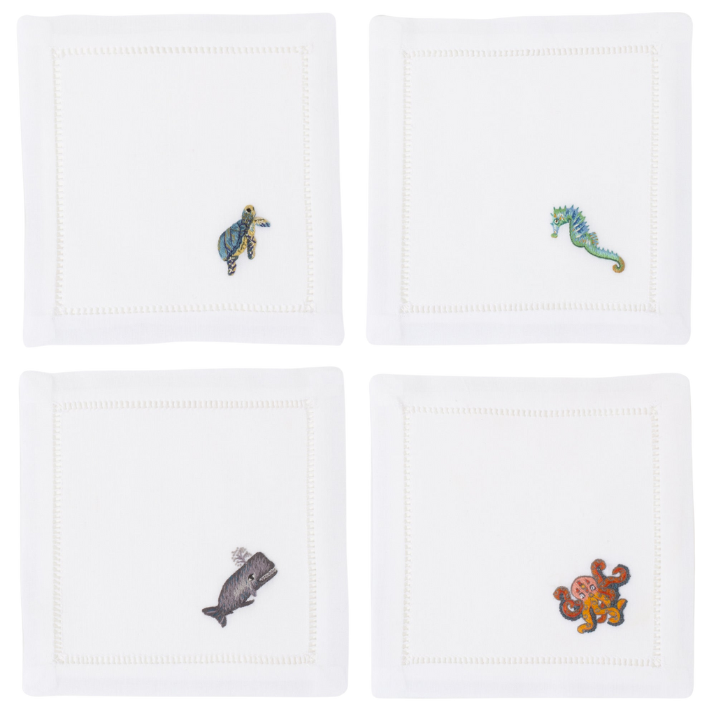 Sea Life Mixed Cocktail Napkin Set