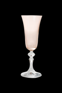 Estelle Colored Regal Flute With Clear Stem, Set of 6 in Blush Pink