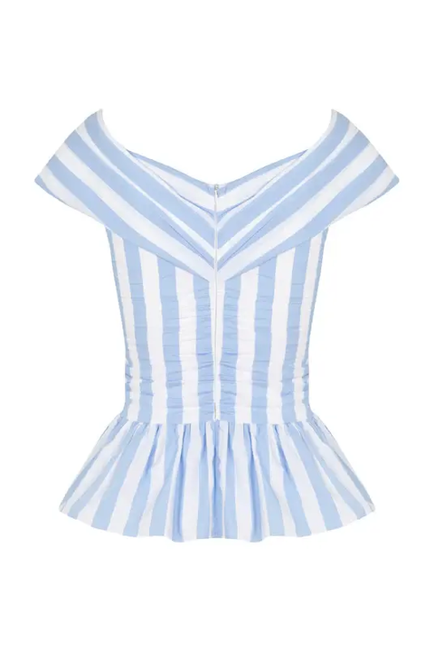 Aurelie Set in Blue & White Stripes