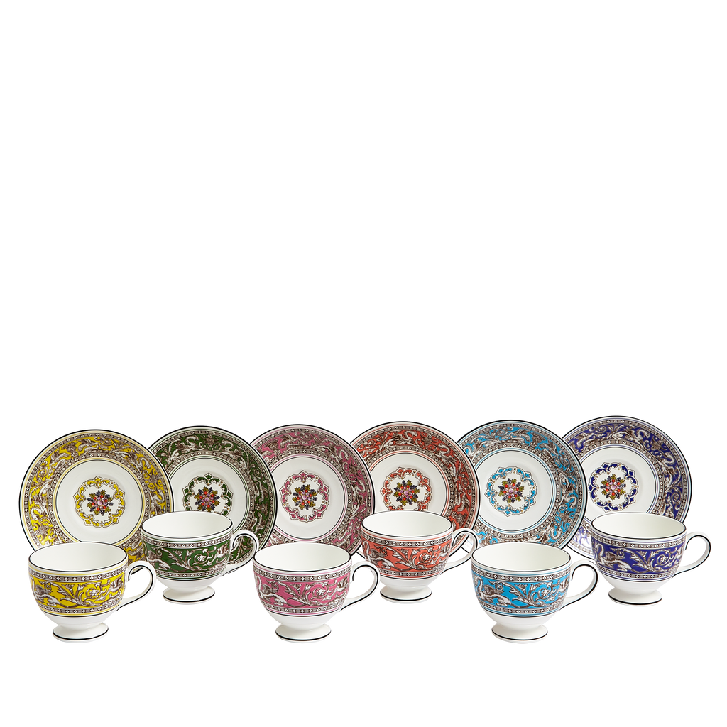 Florentine Teacup Saucer, Set of 6