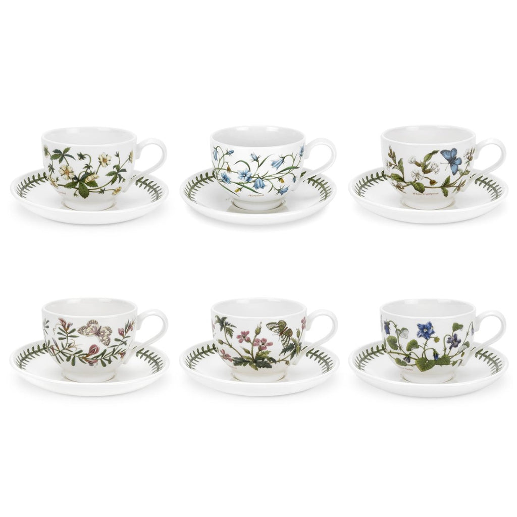 Botanic Garden Teacup & Saucers, Set of 6