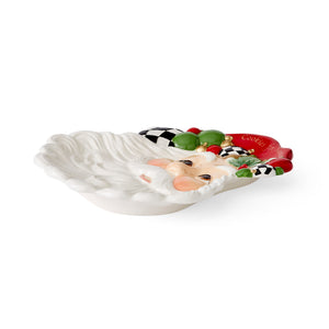 Christmas Tree Black & White 12" Santa Plate