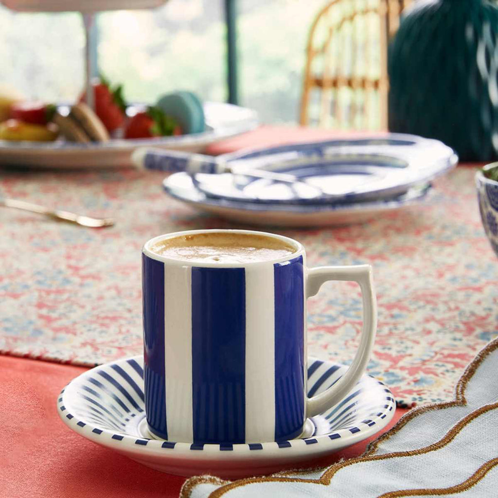 Steccato Bold Espresso Cup and Saucers, Set of 4