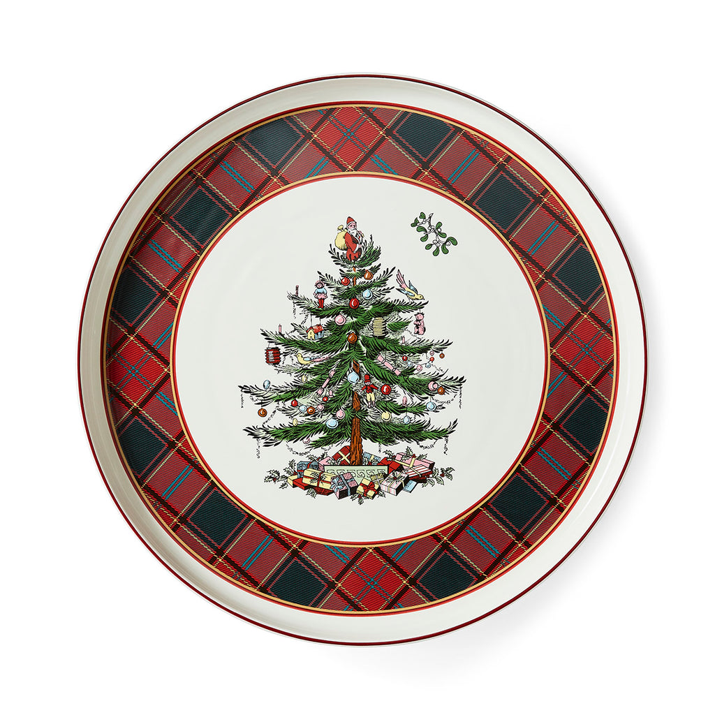 Christmas Tree Tartan 13" Lazy Susan