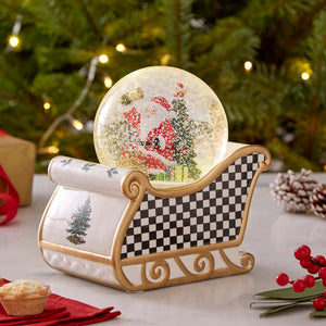 Christmas Tree Black & White Santa Snow Globe