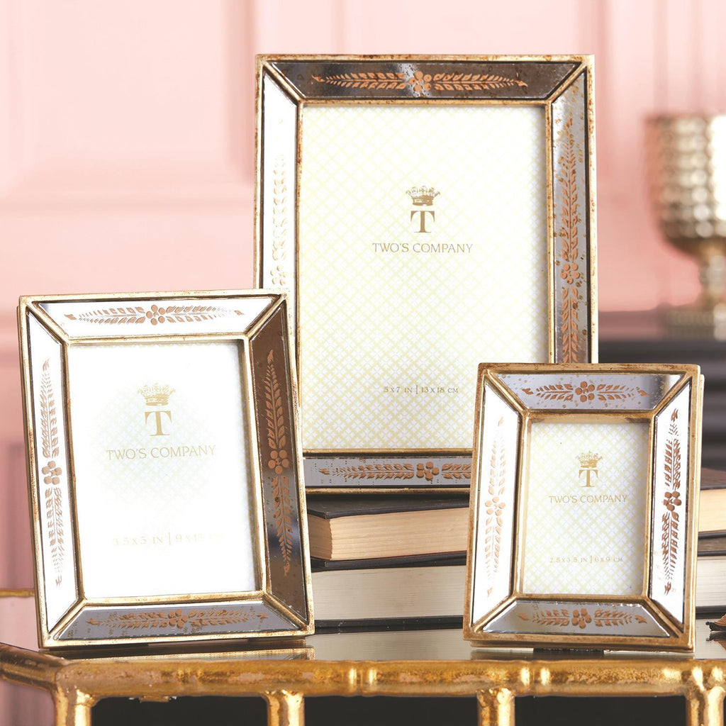 Gold Leaf Photo Frames, Set of 3