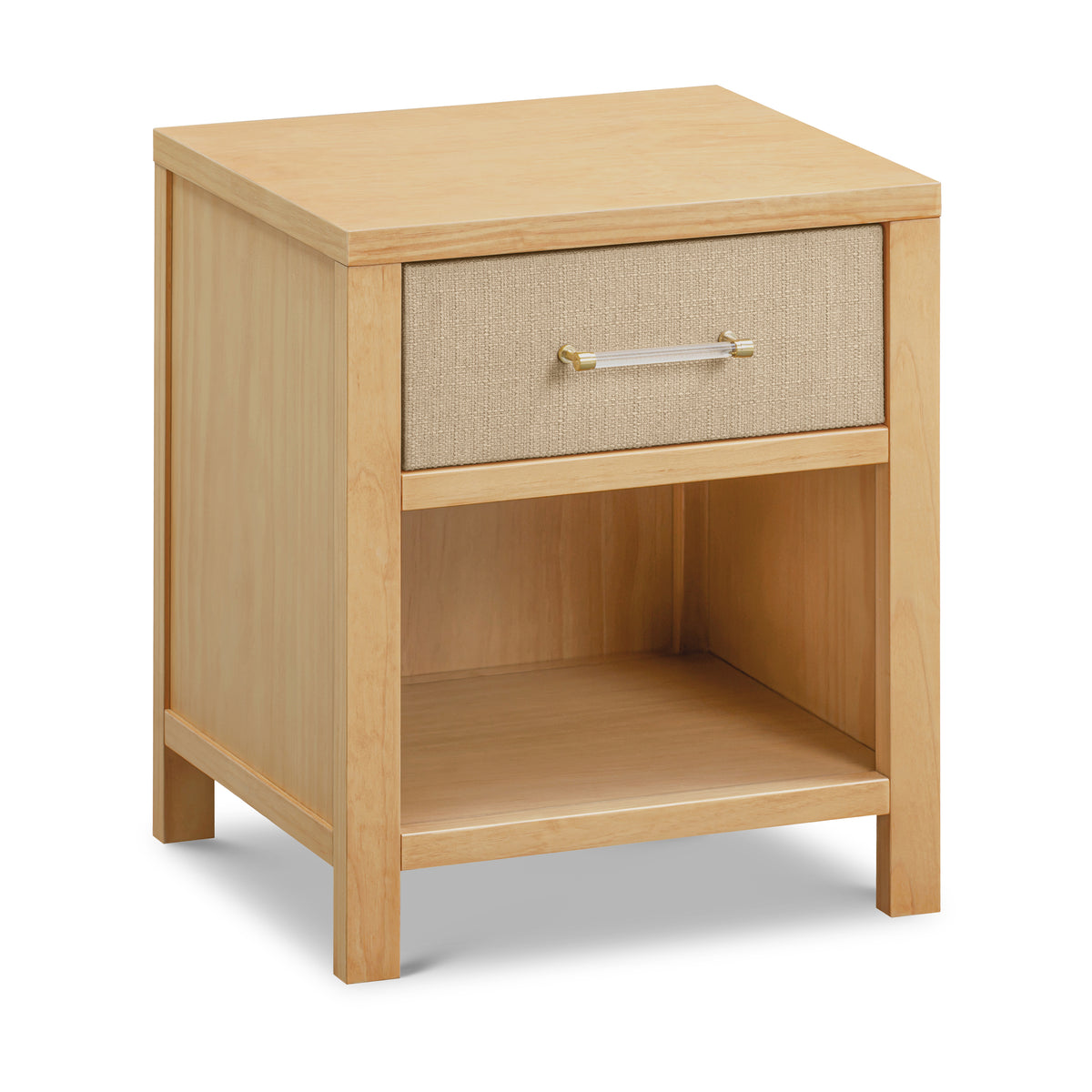 Eloise Assembled Nightstand in Honey and Performance Sand Eco-Weave