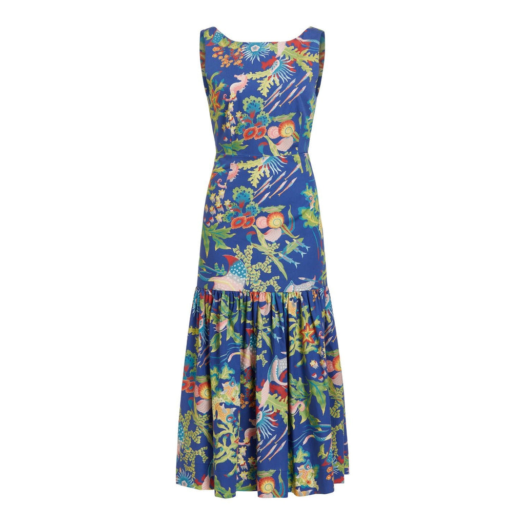 Low-Back Dress in Blue Under The Sea