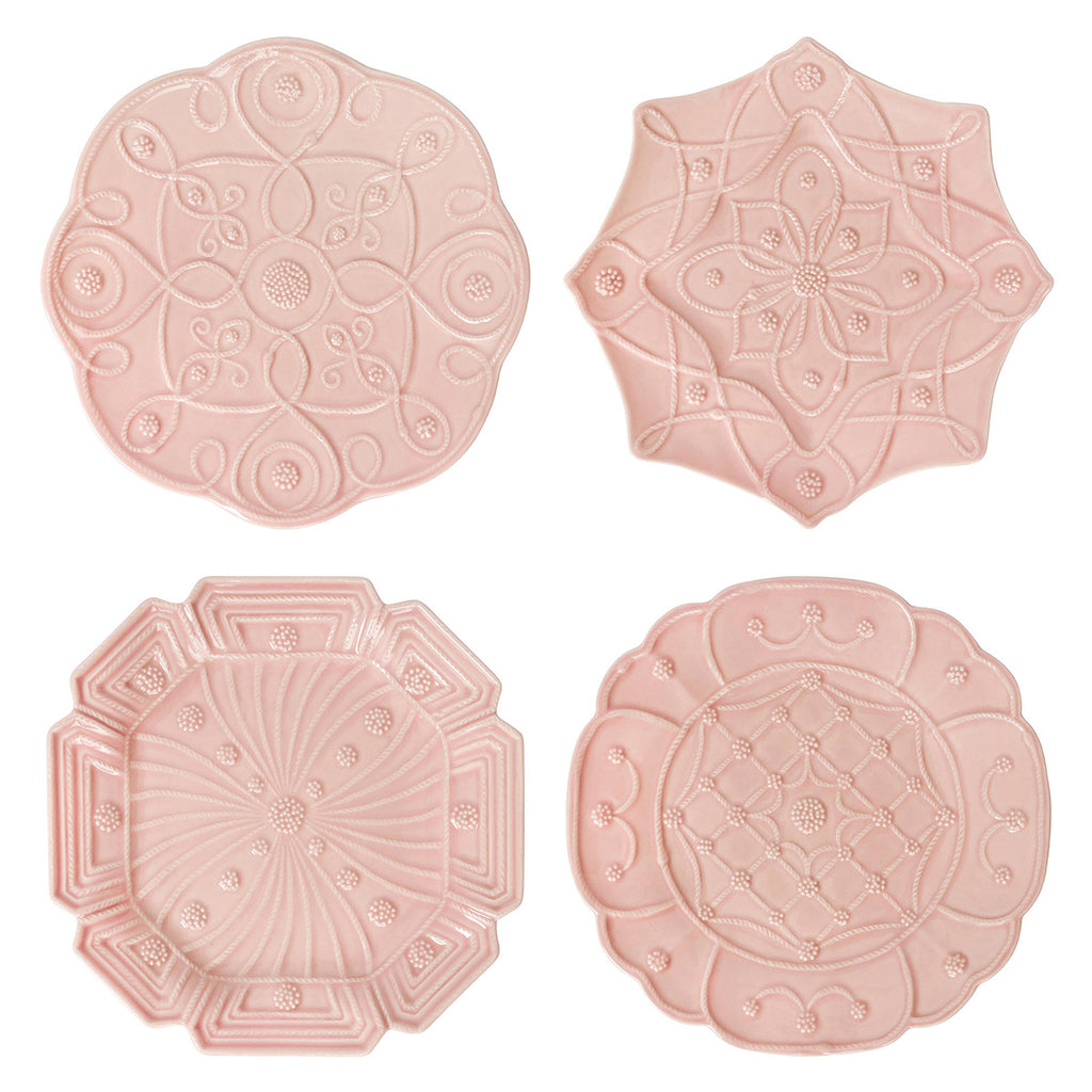Jardins Du Monde Dessert/Salad Plate Assorted, Set of 4 in Blush