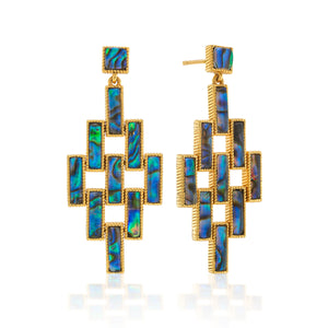 Pathway Post Drop Earrings in Abalone