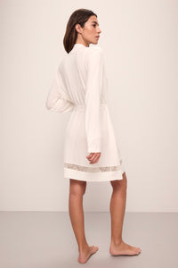 Mia Long Sleeve Robe in Ivory