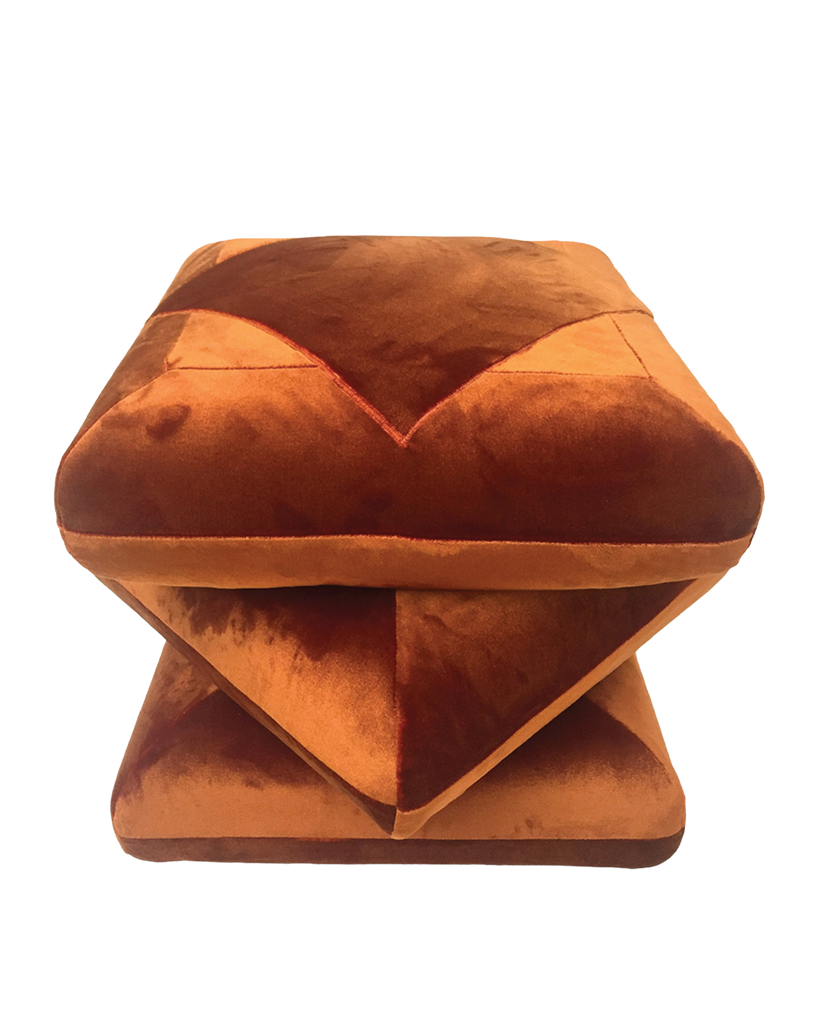 Velvet Pouf Pumpkin