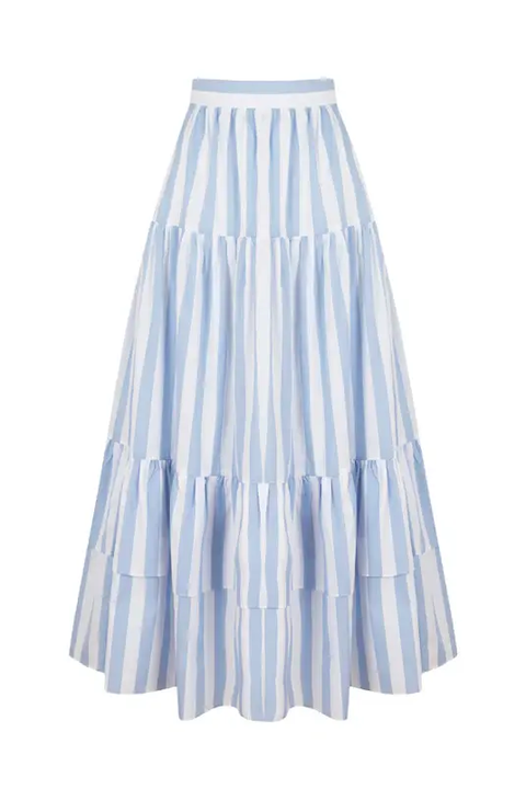 Aurelie Set in Blue & White Stripes