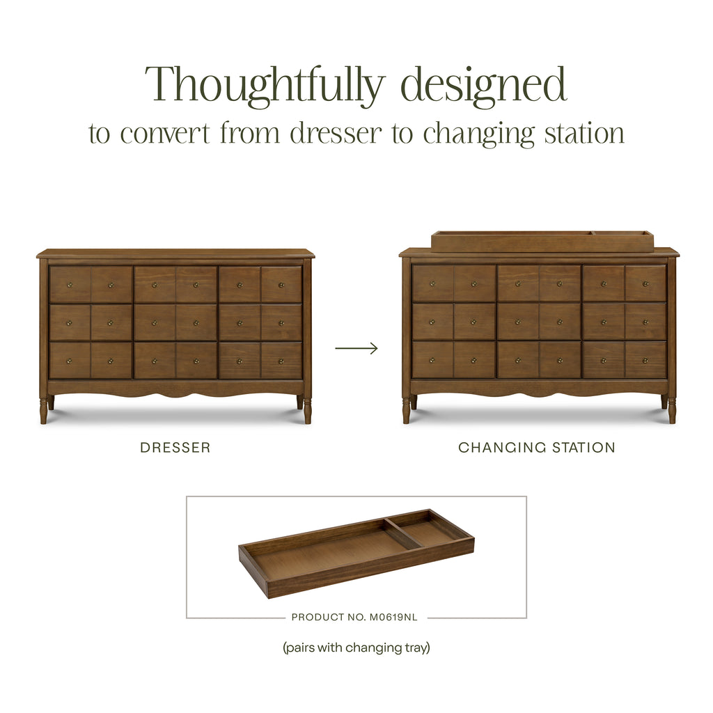 Liberty 9-Drawer Assembled Dresser in Natural Walnut