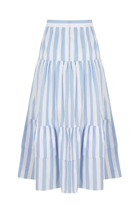 Aurelie Set in Blue & White Stripes