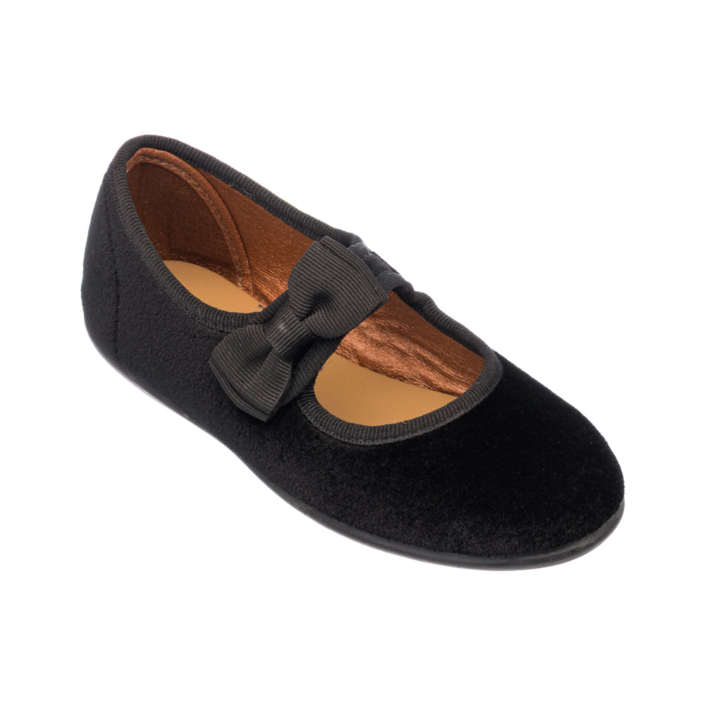 Velvet Bow Mary Jane in Black