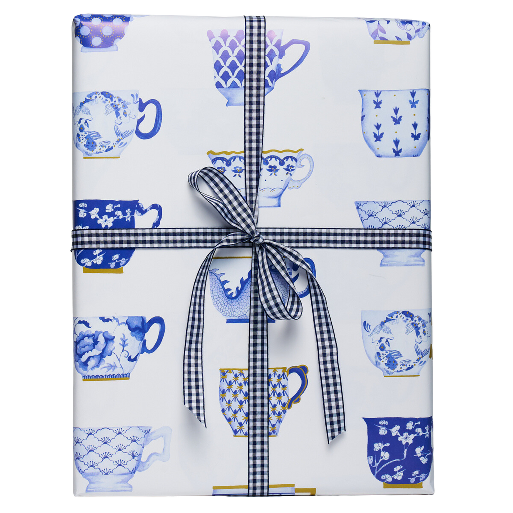 Onie’s Teacups Wrapping Paper In Porcelain