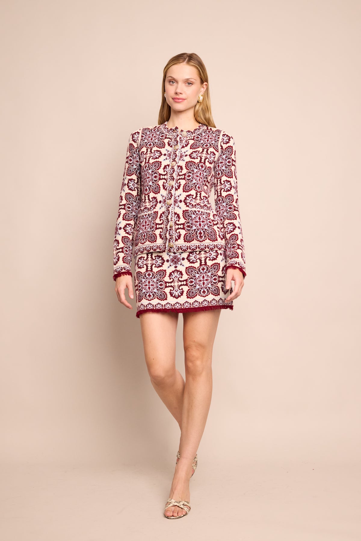 Lindy Skirt in Vintage Scarf Ivory