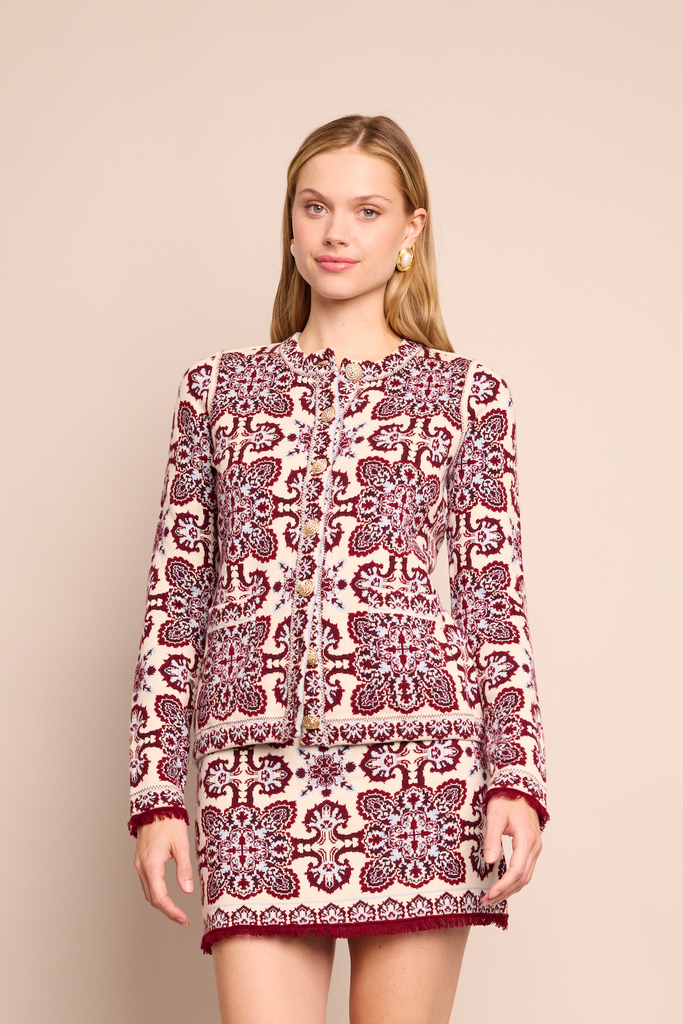 Nara Jacket in Vintage Scarf Ivory