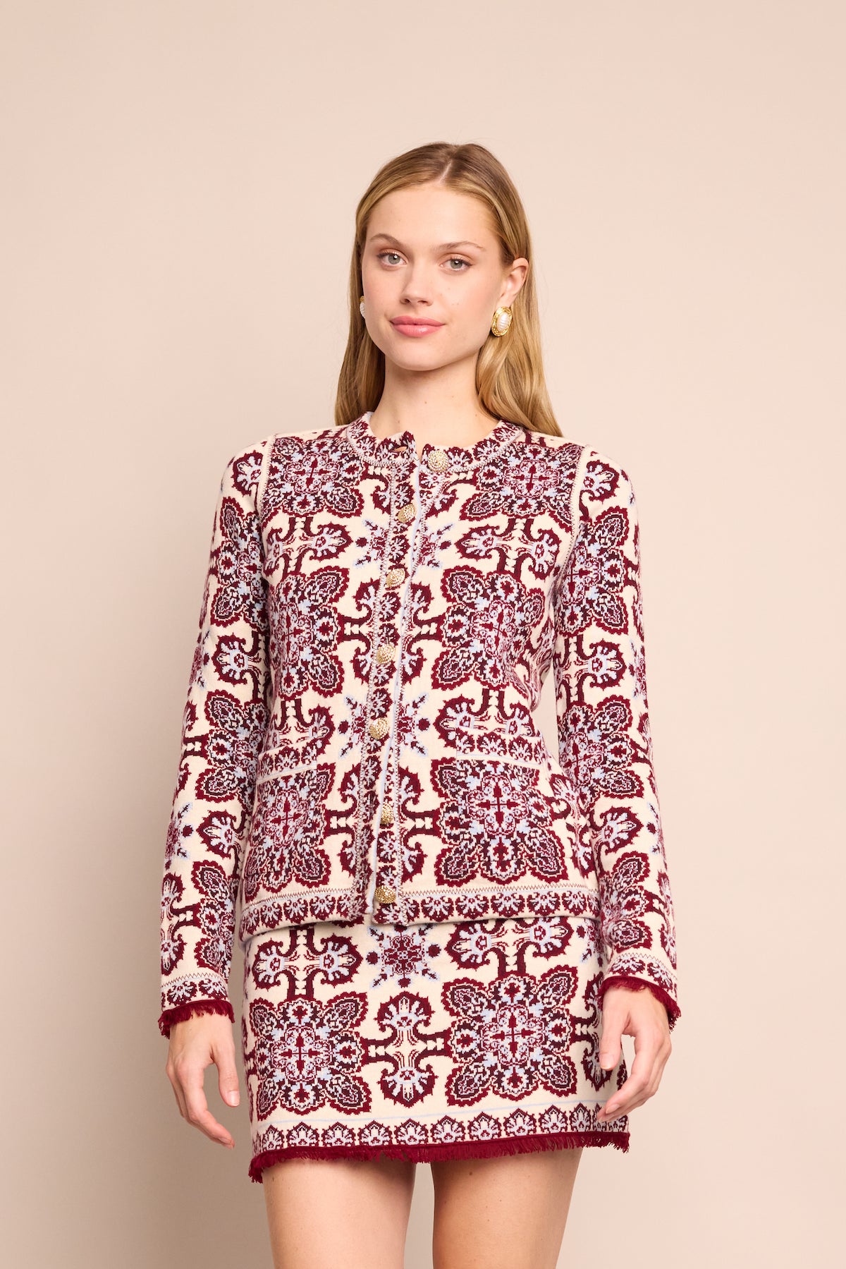 Nara Jacket in Vintage Scarf Ivory