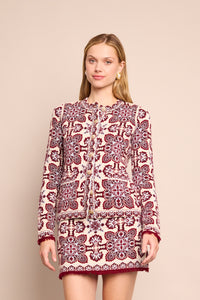 Nara Jacket in Vintage Scarf Ivory