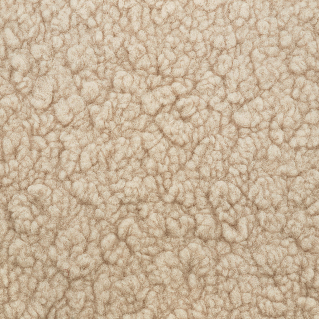 Tuffet Storage Ottoman in Chai Shearling with Honey Ball Feet