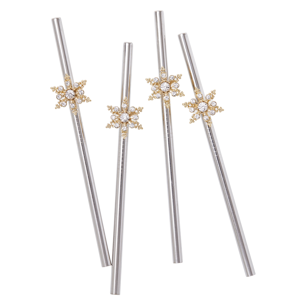 Snowflake Metal Cocktail Straws
