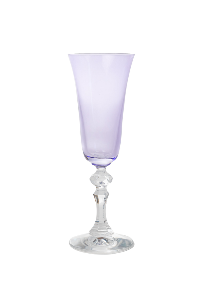 Estelle Colored Regal Flute With Clear Stem, Set of 6 in Lavender