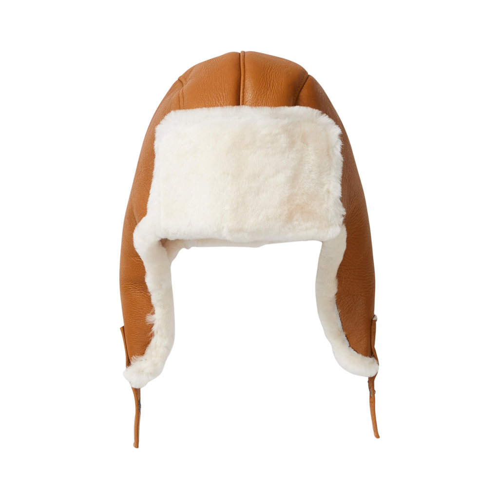 Aviator Hat in Tan and Cream