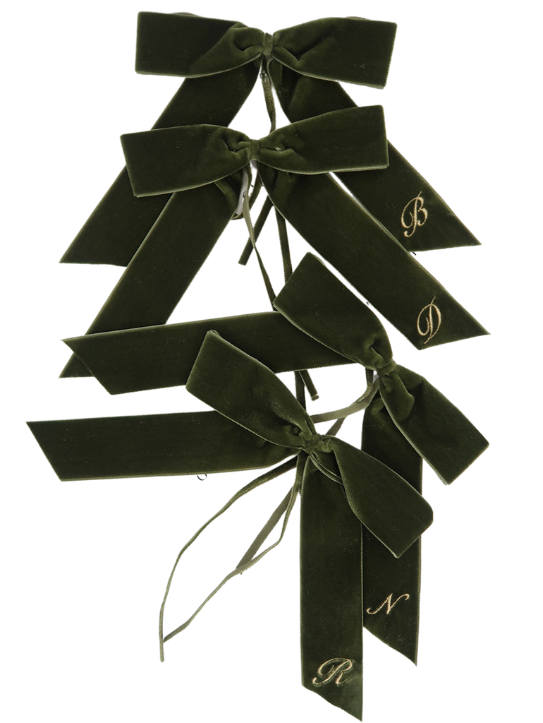 Personalized Velvet Place Bows, Set of 100