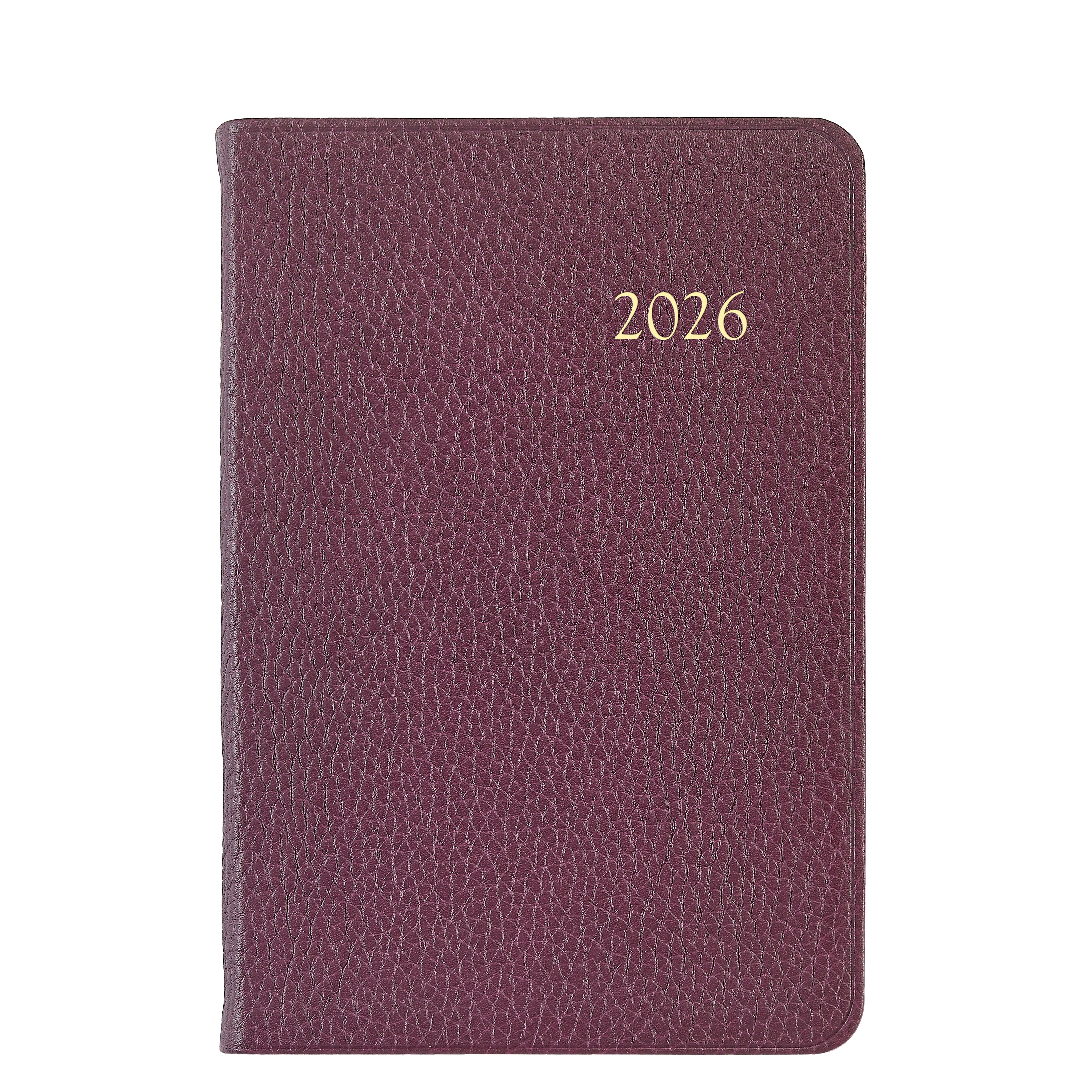 2026 Daily Journal in Wine Pebble Grain Leather