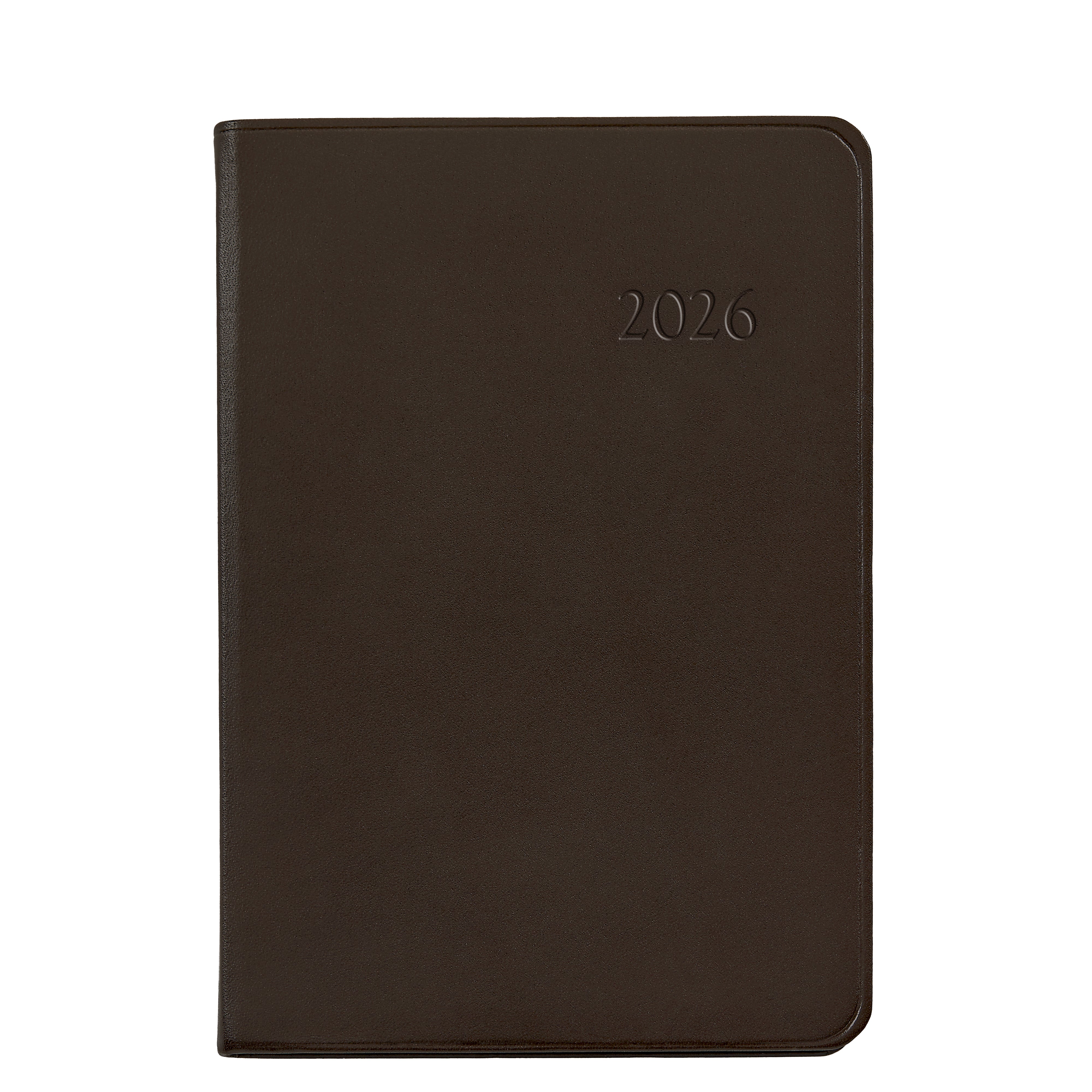 2026 Daily Journal in Brown Traditional Leather