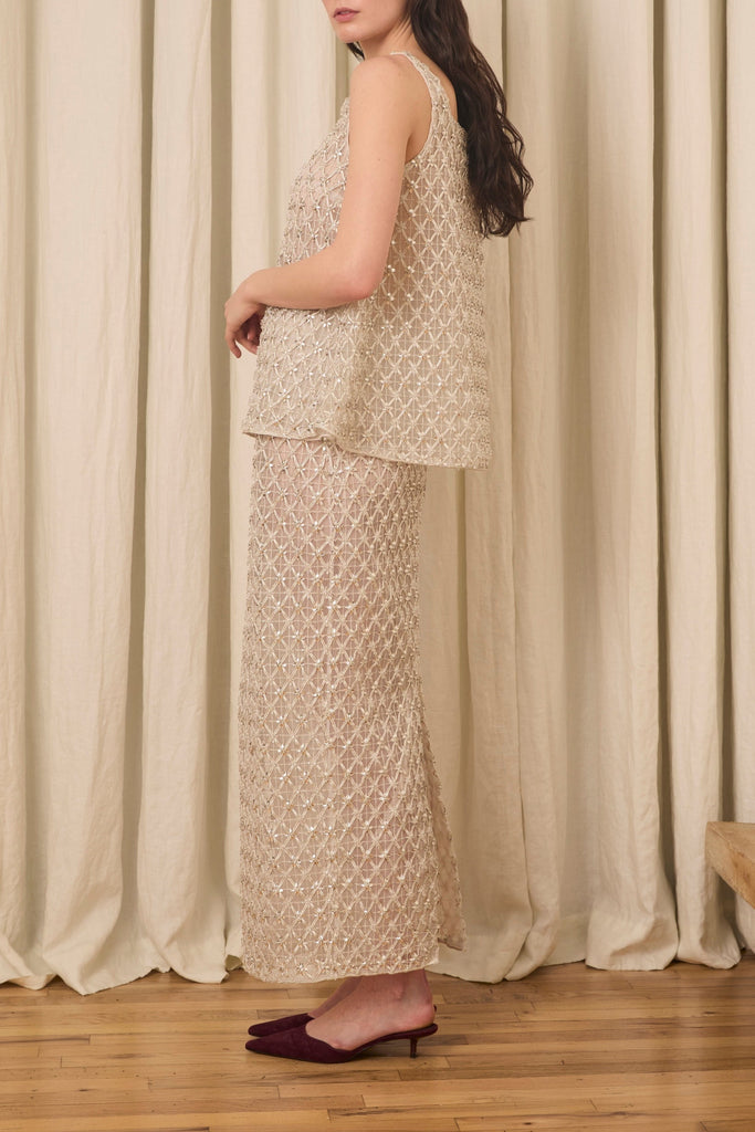 Amah Pencil Skirt in Crystal Lattice