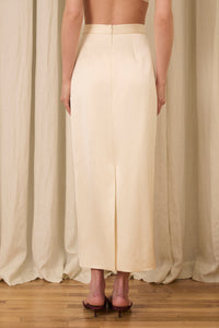 Amah Pencil Skirt in Fluid Satin
