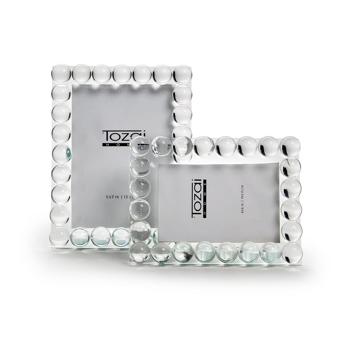 Bubbles Crystal Glass Photo Frame, Set of 2