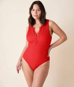 The Malibu One Piece Seersucker in Firecracker
