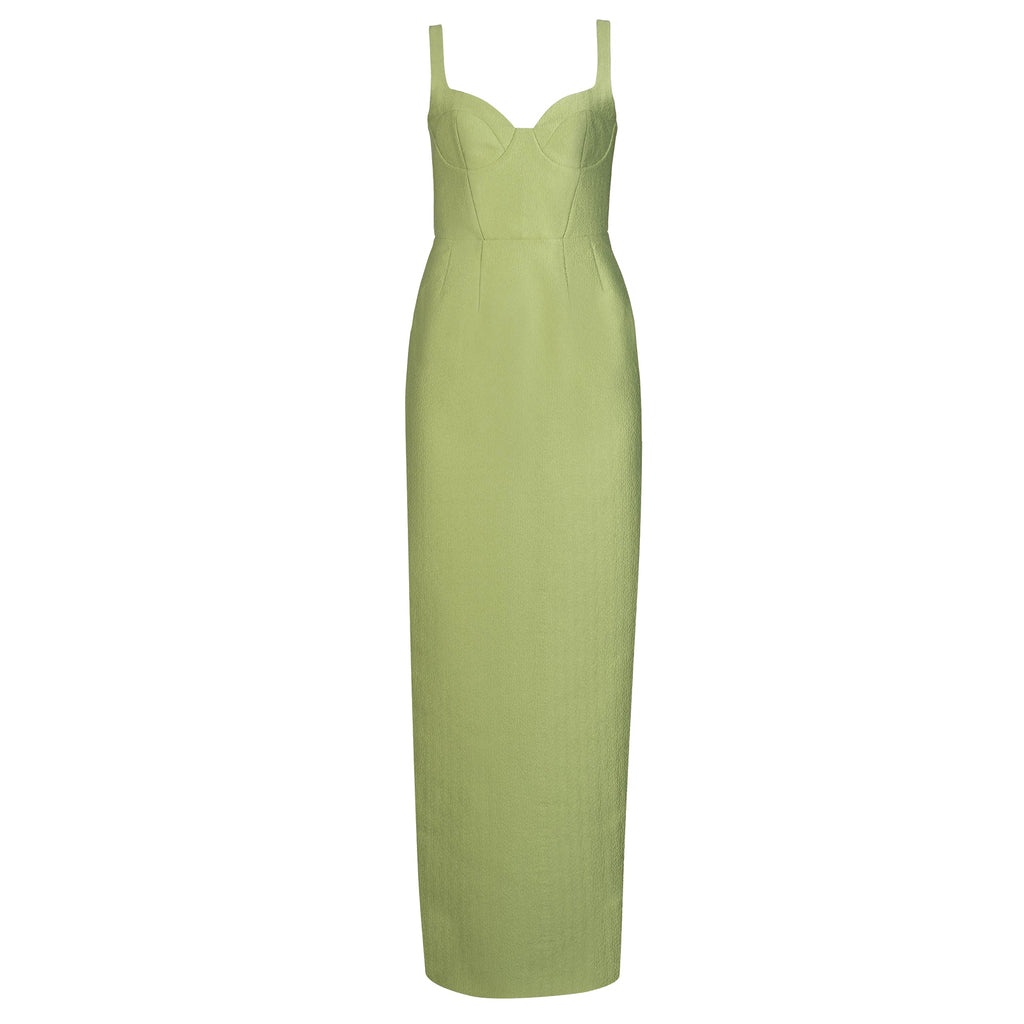 Allie Dress in Leaf Brocade