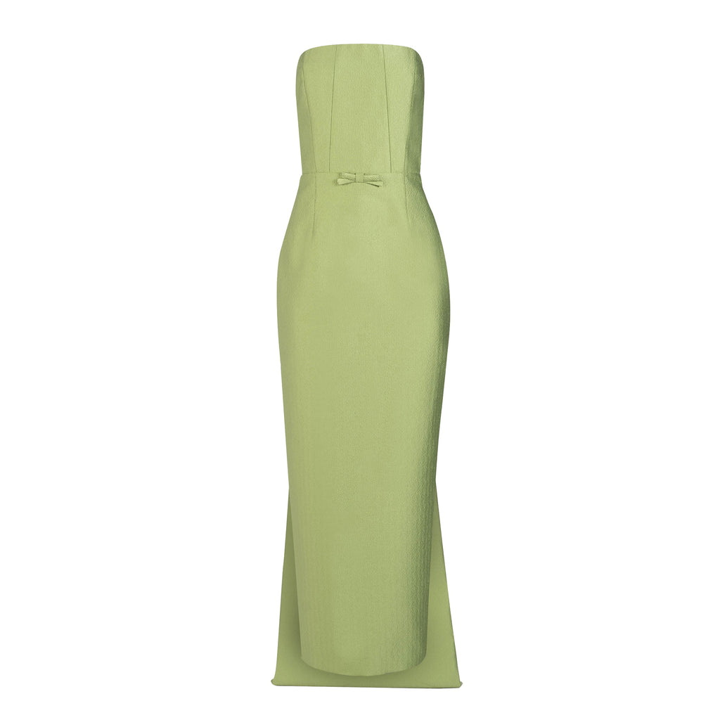 Elizabeth Dress in Leaf Brocade