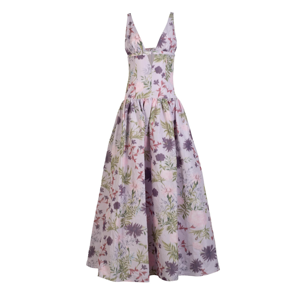 Nicolette Dress in Orchid Posy Taffeta