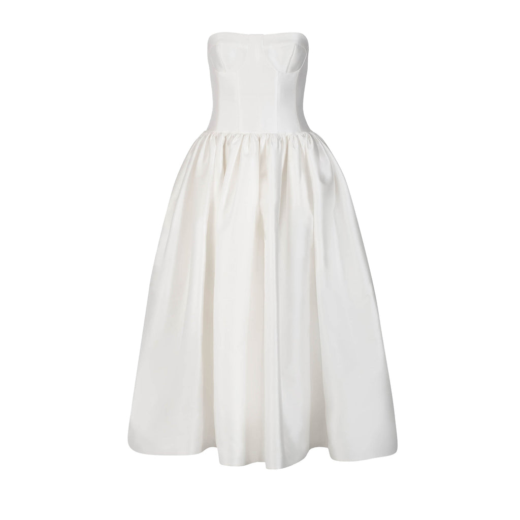 Magnolia Dress in Ivory Mikado