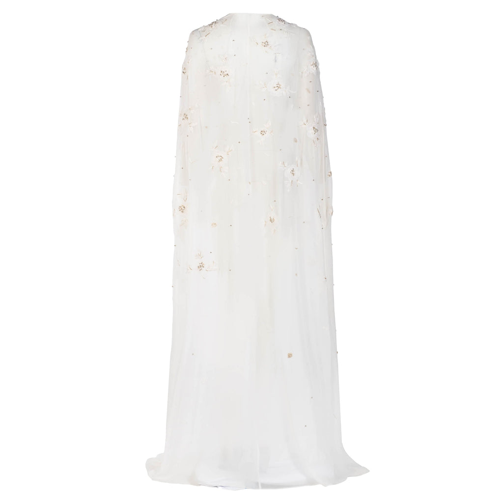 Anne Cape in Ivory with Wildflower Clusters