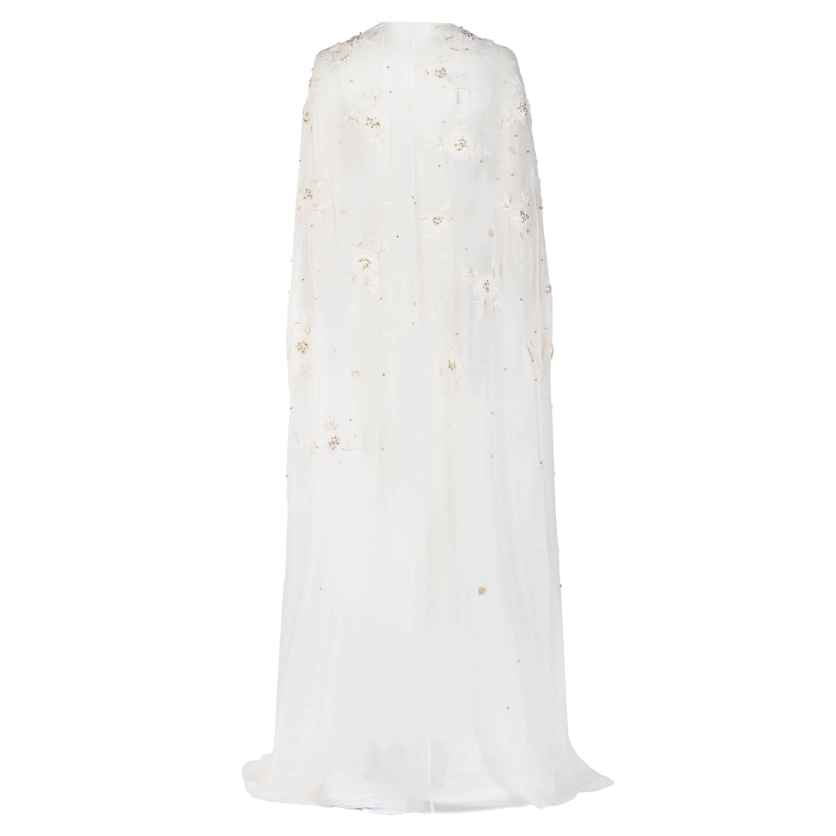 Anne Cape in Ivory with Wildflower Clusters