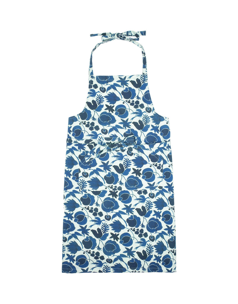 Apron With Pocket in Wildbird Blue
