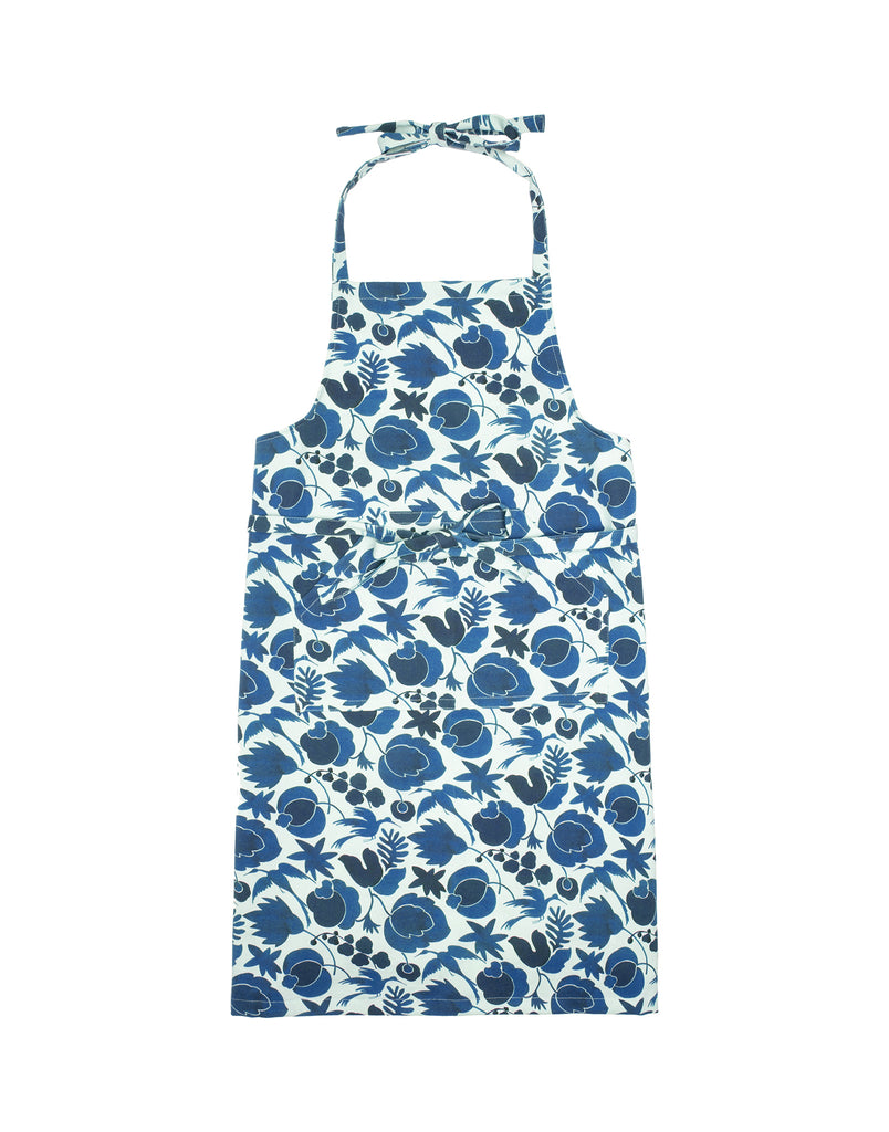 Apron With Pocket in Wildbird Blue