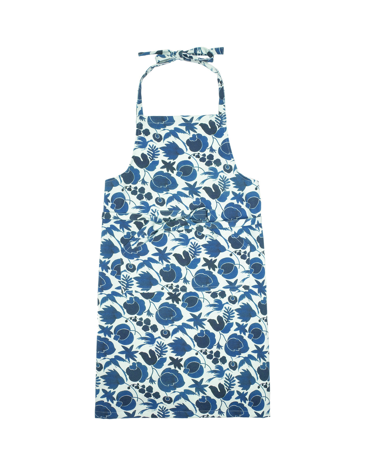Apron With Pocket in Wildbird Blue
