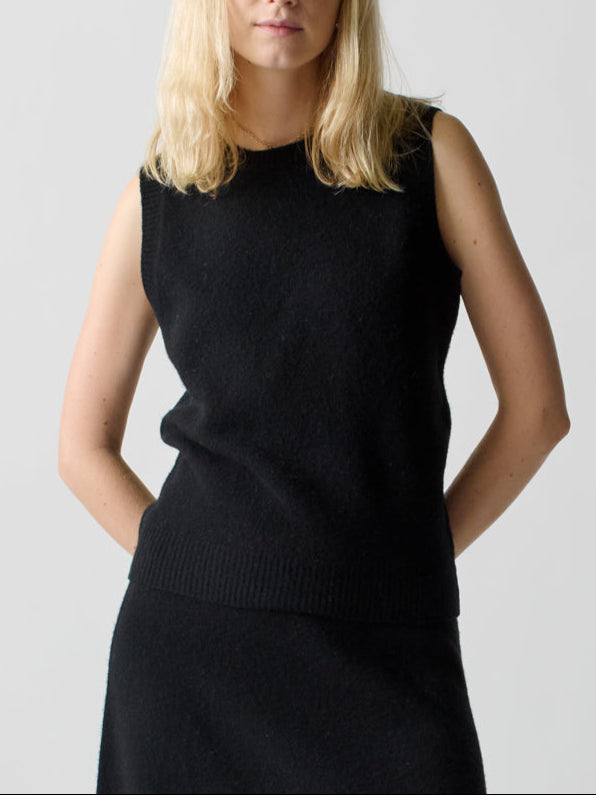 Brushed Wool Vest Vest Lingua Franca Black XS