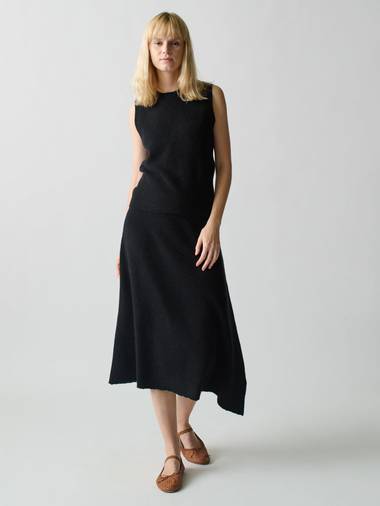 Brushed Wool A-Line Skirt Skirt Lingua Franca