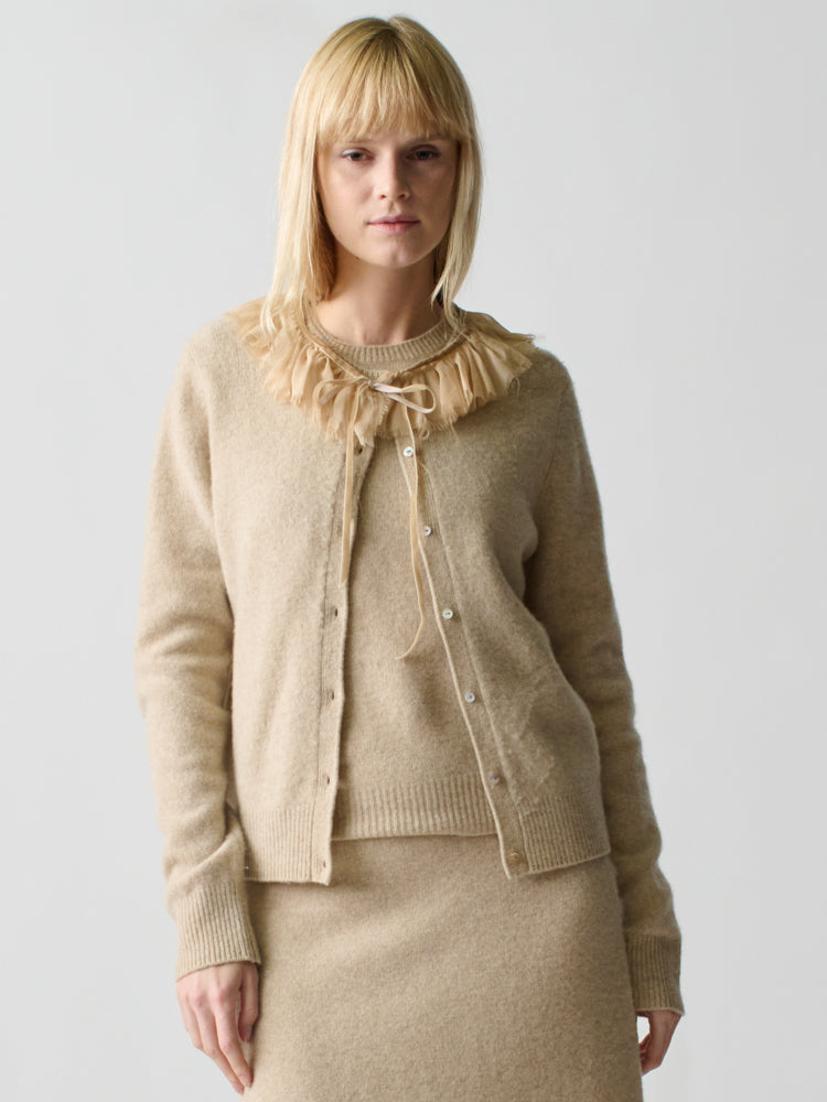 Brushed Wool Cardigan Cardigan Lingua Franca Linen XS